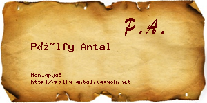 Pálfy Antal névjegykártya